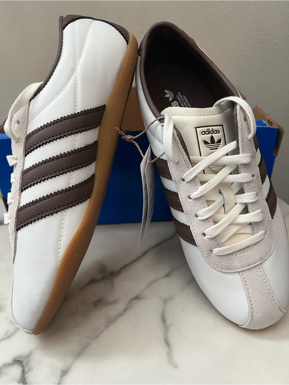 Adidas Tokyo W Women’s 6.5 Off White Brown Suede Gum Sole Sneakers NIB - Picture 7 of 13
